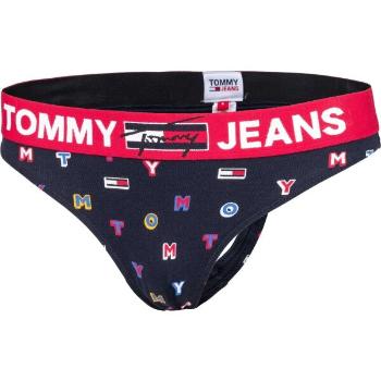 Tommy Hilfiger THONG PRINT Dámská tanga, tmavě modrá, velikost S