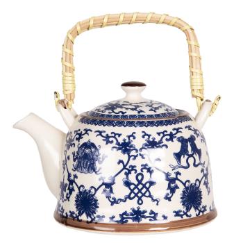 Konvička na čaj s modrými ornamenty - 18*14*12 cm / 0,8L 6CETE0082