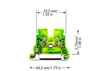 Svorka ochranného vodiče WAGO 870-907/999-950, osazení: Terre, pružinová svorka, 5 mm, zelená, žlutá, 100 ks