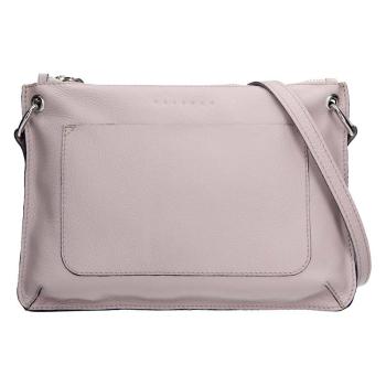 Trendy dámská kožená crossbody kabelka Facebag Nicol - růžová