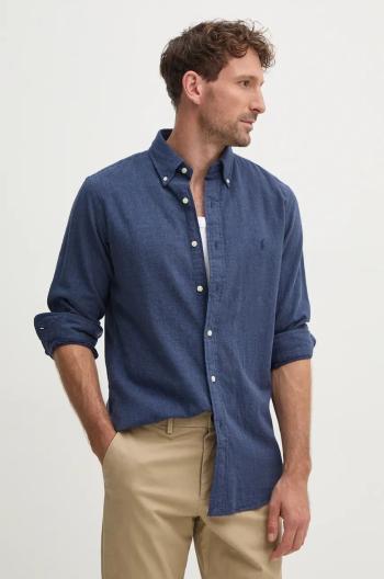 Bavlněná košile Polo Ralph Lauren modrá barva, regular, s límečkem button-down, 710953352