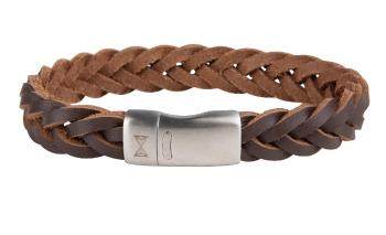 AZE Jewels Hnědý kožený náramek Iron Big Wave Brown AZ-BL001-B 22,5 cm - XL