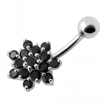 Šperky4U Stříbrný piercing do pupíku - kytička - BP01032-K