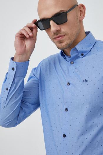 Bavlněné tričko Armani Exchange regular, s límečkem button-down