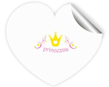 Samolepky srdce - 5 kusů Princezna
