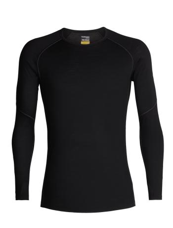 pánské merino triko dlouhý rukáv ICEBREAKER Mens 150 Zone LS Crewe, Black velikost: XXL