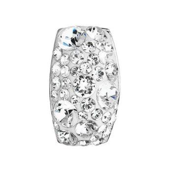 Stříbrný přívěsek s krystaly Swarovski bílý obdélník 34194.1, Bílá