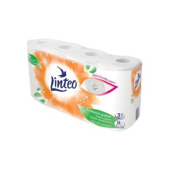 TP Toaletní papír Linteo – bílý, 3vrstvý, 8 rolí