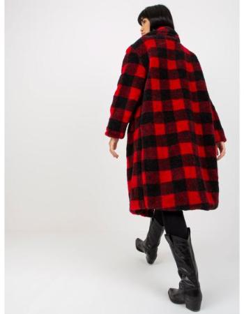 Dámský oversize kabát MYA černo-červený 