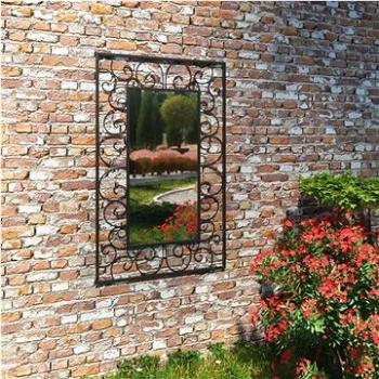 Zahradní nástěnné zrcadlo obdélníkové 50 x 80 cm černé (275609)