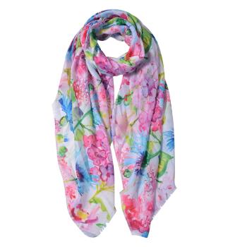 Barevný šátek s potiskem květin - 80*180 cm JZSC0572