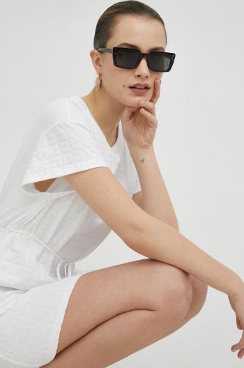 Bavlněné šaty Elisabetta Franchi bílá barva, mini, oversize