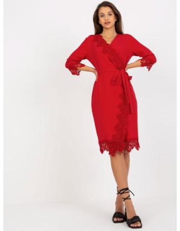Dámské šaty midi s přesahem COLETTE červené  