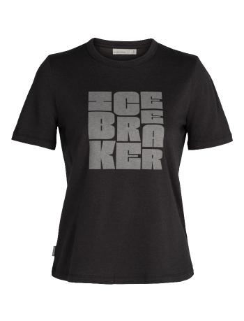 dámské merino triko krátký rukáv ICEBREAKER Wmns Central SS Tee Type Stack, Black velikost: S