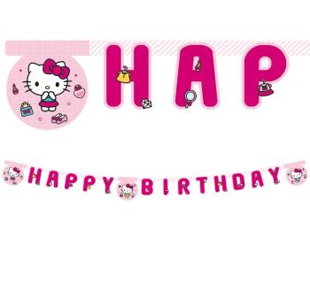 Procos Papírový banner Happy Birthday - Hello Kitty