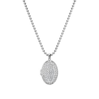 Hot Diamonds Stříbrný oválný náhrdelník s diamantem Memories Locket DP771