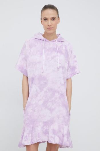 Bavlněné šaty Dkny fialová barva, mini, oversize