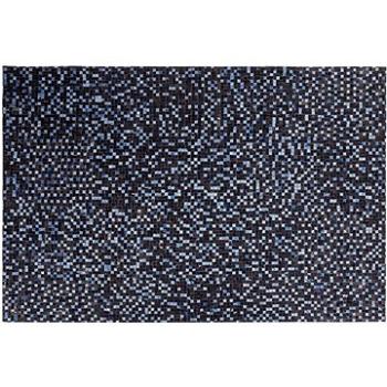 Kožený koberec 160 x 230 cm hnědo-modrý IKISU, 200526 (beliani_200526)