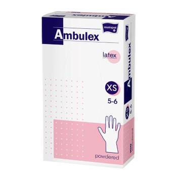 Ambulex Rukavice latexové jemně pudrované vel. XS 100 ks