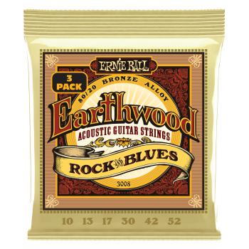 Ernie Ball 3008 Earthwood Rock & Blues 80/20 Bronze 3-Pack