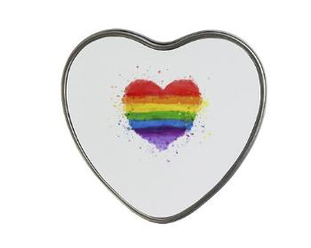 Plechová krabička srdce Rainbow heart