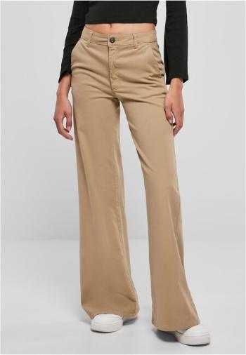 Urban Classics Ladies High Waist Wide Leg Chino Pants unionbeige - 31