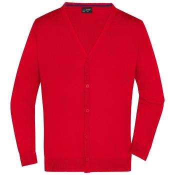 James & Nicholson Pánský bavlněný svetr JN661 - Červená | L