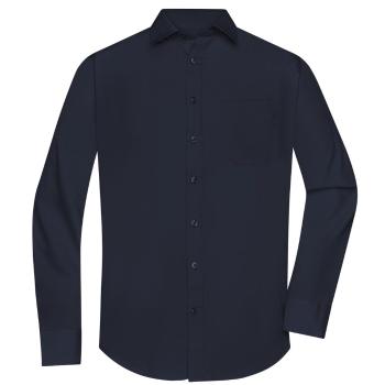 James & Nicholson Pánská košile s dlouhým rukávem JN678 - Tmavě modrá | XXL