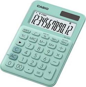 Casio MS-20UC stolní kalkulačka zelená Displej (počet míst): 12 solární napájení, na baterii (š x v x h) 105 x 23 x 149.5 mm