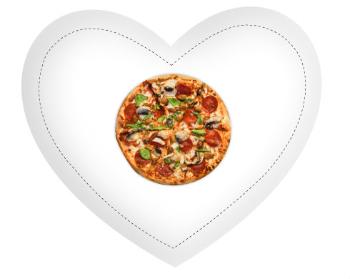 Polštář Srdce pizza