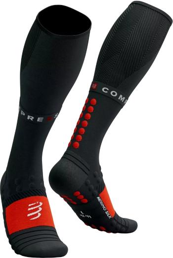 Compressport Full Winter Run Black/High Risk Red T1 Běžecké ponožky