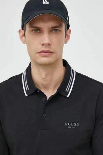 Tričko s dlouhým rukávem Guess černá barva