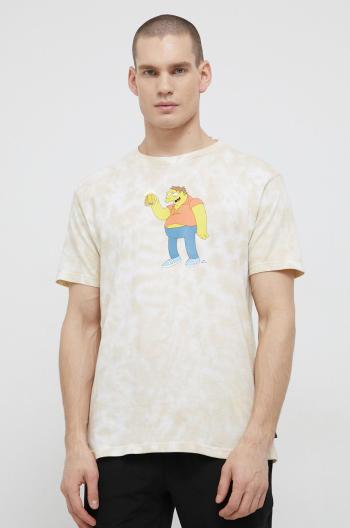 Bavlněné tričko Billabong x The Simpsons žlutá barva, s potiskem