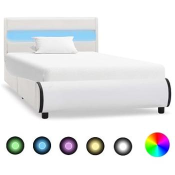 Rám postele s LED světlem bílý umělá kůže 100x200 cm (285015)