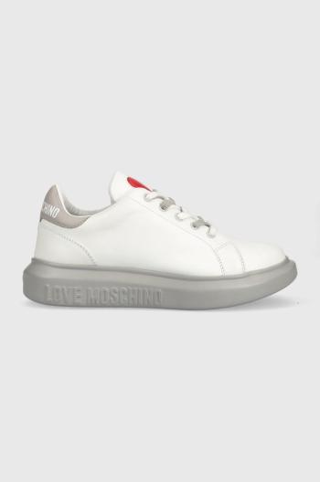 Kožené sneakers boty Love Moschino bílá barva