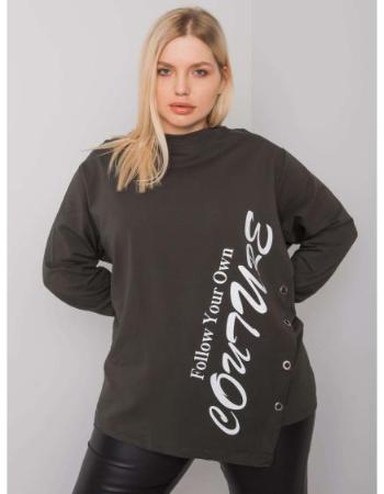 Dámská halenka asymetrická plus size ELFRIEDE tmavě khaki 