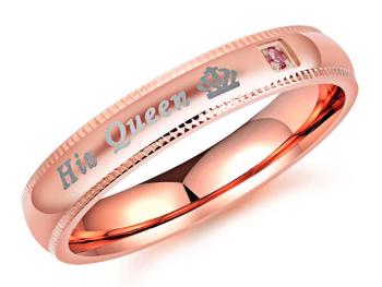 Ziskoun Prsten pro páry z chirurgické oceli - HER KING - HIS QUEEN SR202 Velikost: ROSE - 7