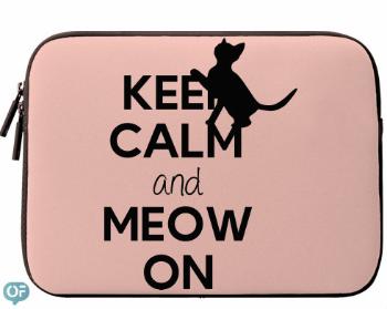 Neoprenový obal na notebook Keep calm and meow on