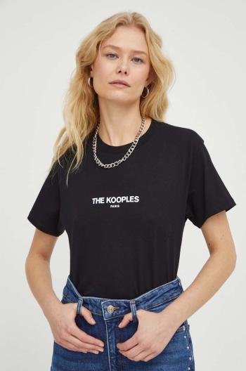 Bavlněné tričko The Kooples černá barva