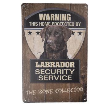 Nástěnná kovová cedule Labrador Security Service - 20*30 cm 6Y4116