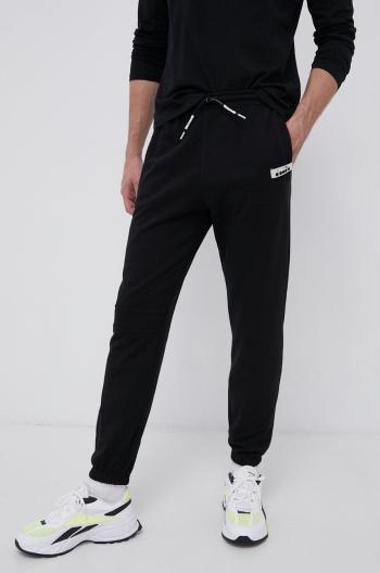 Kalhoty Diadora pánské, černá barva, hladké