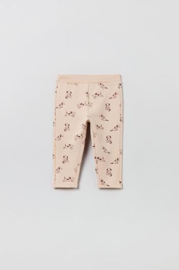 Kojenecké kalhoty OVS růžová barva, vzorované