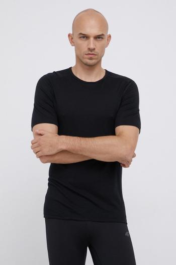 Vlněné tričko Icebreaker černá barva