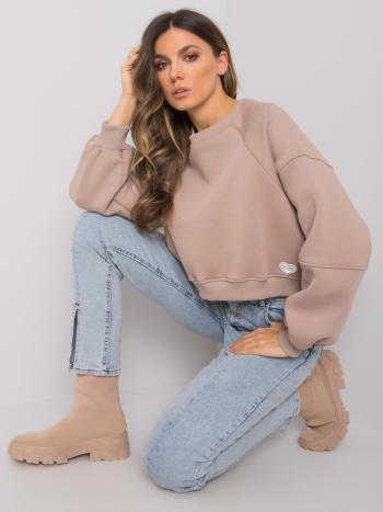 BÉŽOVÁ MIKINA YESSIE V "CROP" STŘIHU RV-BL-7334.69-BEIGE Velikost: ONE SIZE