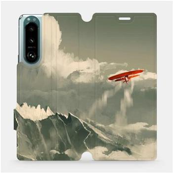 Flip pouzdro na mobil Sony Xperia 5 III - MA03P Oranžové letadlo v horách (5903516743988)
