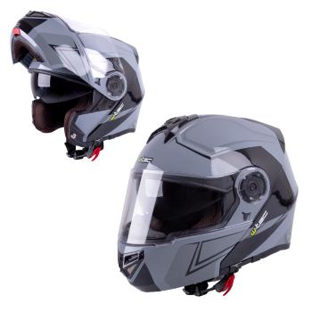 Výklopná moto helma W-TEC Vexamo  L (59-60)  černo-šedá