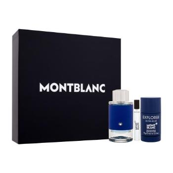 Montblanc Explorer Ultra Blue dárková kazeta parfémovaná voda 100 ml + parfémovaná voda 7,5 ml + deostick 75 g pro muže