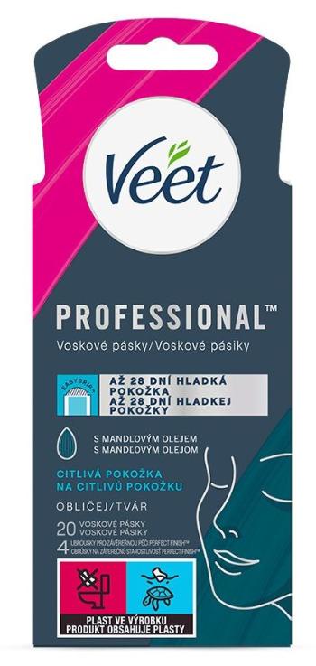 Veet Professional Studené voskové pásky na obličej pro citlivou pokožku 20 ks