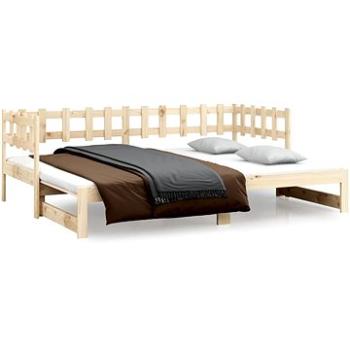Výsuvná postel 2× (90 × 190) cm masivní borovice, 820776 (820776)