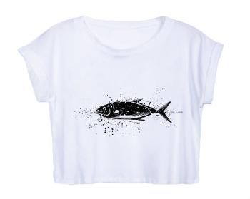 Dámské tričko Organic Crop Top Ryba